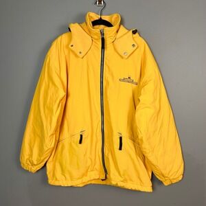 Vintage Damani Dada Parka Jacket Men's XL Yellow Hooded Parka Fleece Streetwear